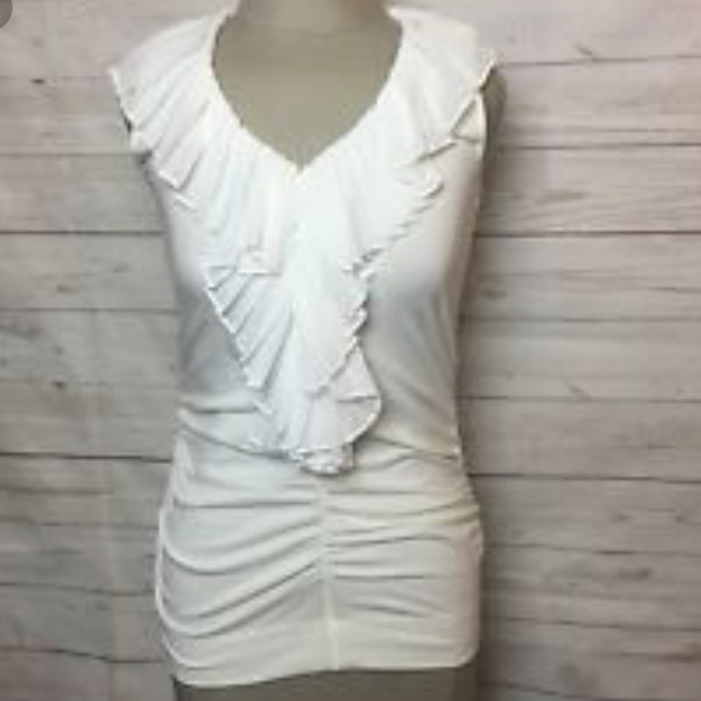 CAbi ruffle front sleeveless top